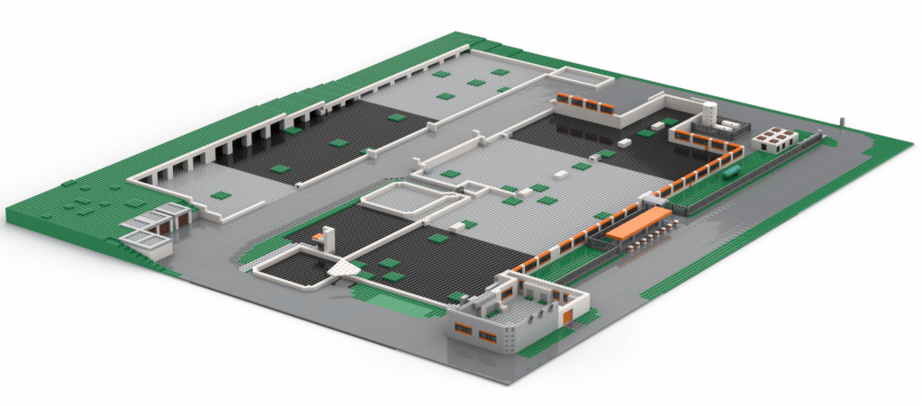 Grundentwurf eines Standortmodell Modell aus LEGO Klemmbausteinen, Firmengebäude auch als Messemodell  - AL-Modelldesign -