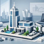 Architekturmodell aus Klemmbausteinen im B2B - AL-Modelldesign -