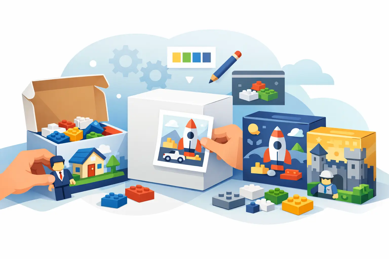 Personalisierte Klemmbaustein Verpackung - AL-Modelldesign -