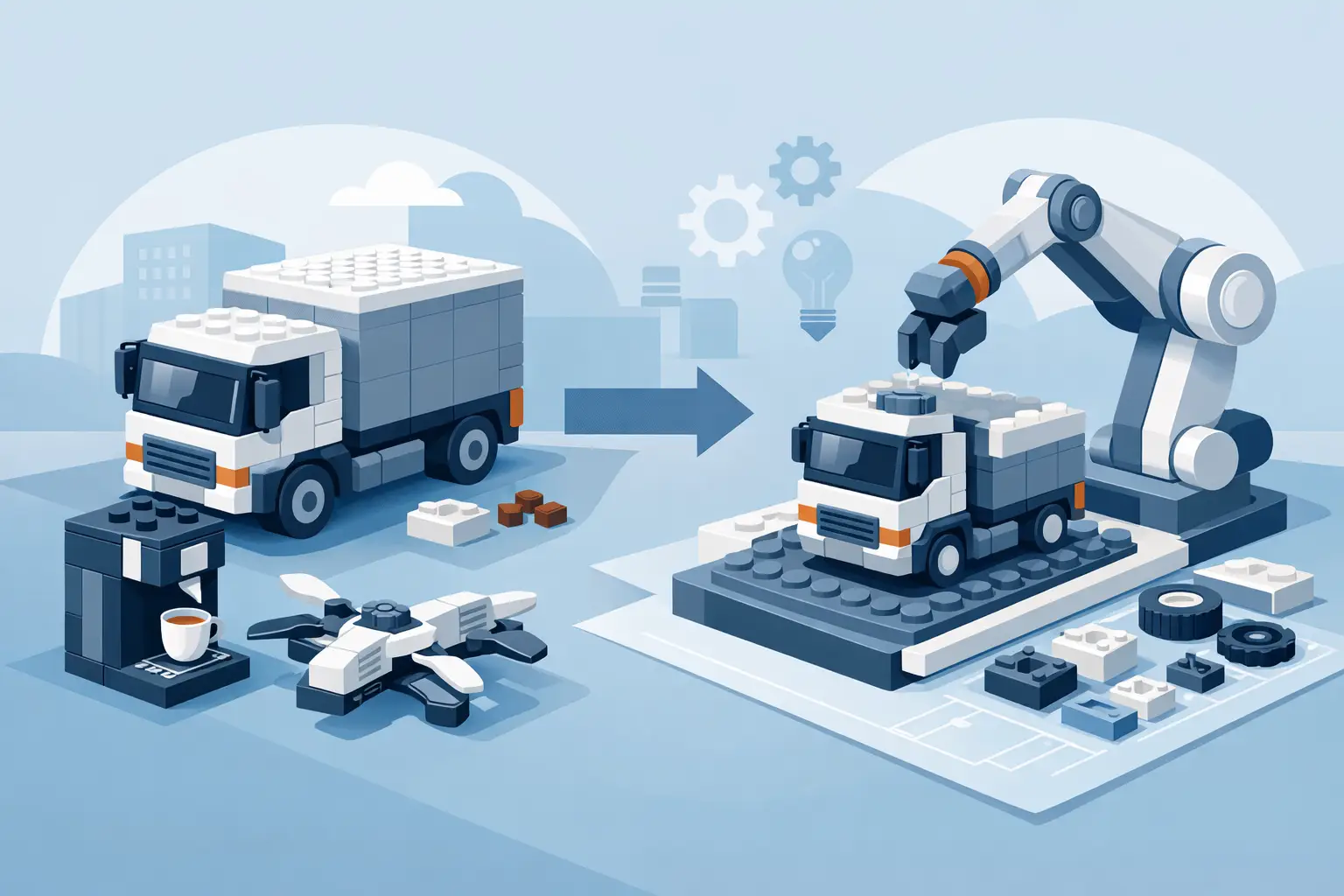 Produktnachbildung aus Klemmbausteinen im B2B - AL-Modelldesign -