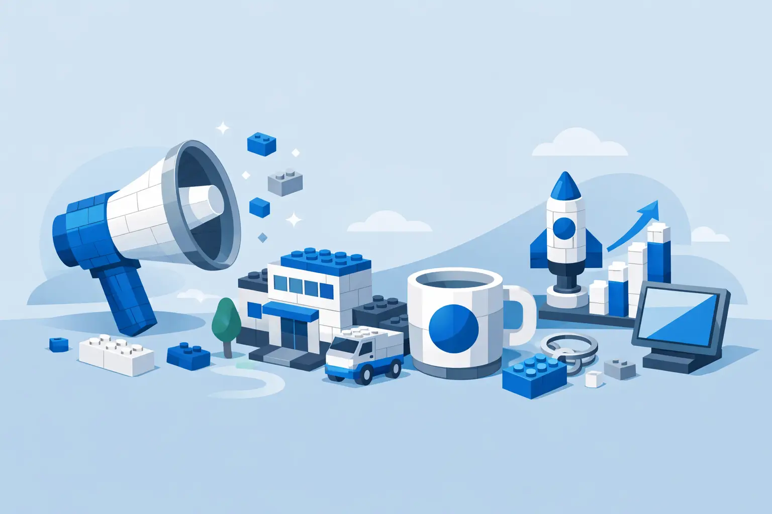 Werbemittel aus Klemmbausteinen im B2B - AL-Modelldesign -